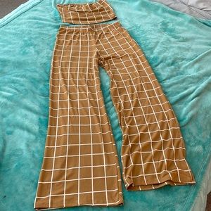 Cropped tube top and pants set